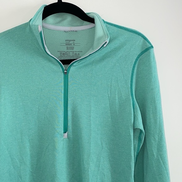 Patagonia Women's Quarter Zip Capilene 3 Mid-weight Quarter Zip Teal Medium - Picture 2 of 9